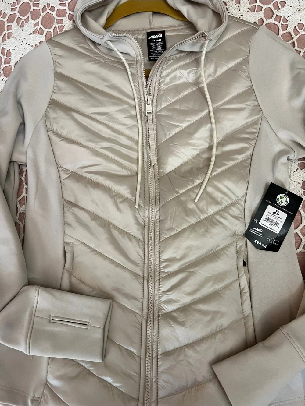 Avia Stone Quilted Hooded Puffer Jacket